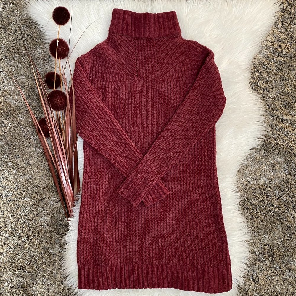 American Eagle Burgundy Knit Sweater Dress XXS